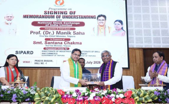 Tripura govt signs 3 landmark MoUs with National Stock Exchange.